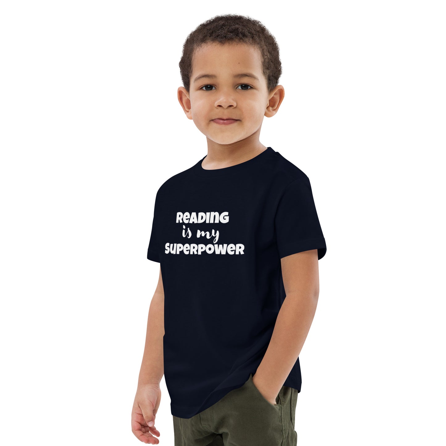 Reading is my Superpower Organic cotton kids Reading t-shirt