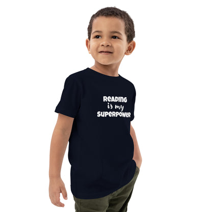 Reading is my Superpower Organic cotton kids Reading t-shirt