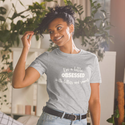 Obsessed Short-Sleeve Unisex T-Shirt Reading teacher educator gift science of reading book coach interventionist phonics