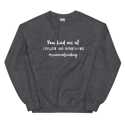 Systematic instruction Unisex Sweatshirt Reading teacher educator gift science of reading book coach interventionist phonics