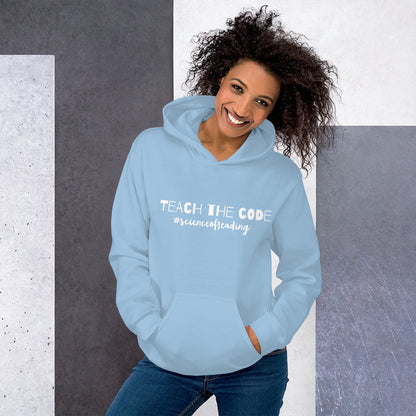Teach the code Unisex Hoodie Reading teacher educator gift SOR science of reading book coach interventionist phonics