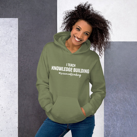 Knowledge Building Comprehension Unisex Hoodie Reading teacher educator gift SOR science of reading book coach interventionist phonics