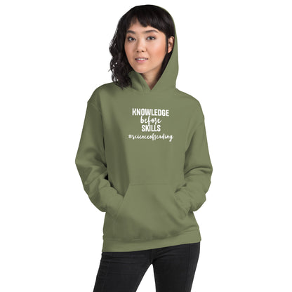 Knowledge building comprehension Unisex Hoodie Reading teacher educator gift SOR science of reading book coach interventionist phonics