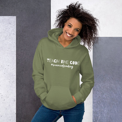 Teach the code Unisex Hoodie Reading teacher educator gift SOR science of reading book coach interventionist phonics